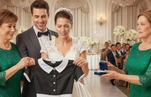 At my daughter’s wedding, her mother-in-law presented her with a gift box. When my daughter opened it, she found a domestic work uniform inside.