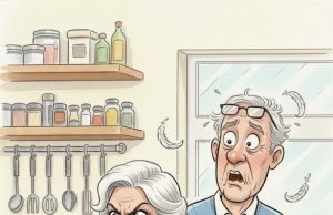 An elderly man is concerned about his wife’s hearing.