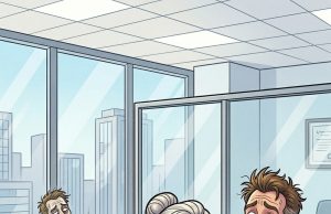 An elderly woman, dressed modestly but with surprising confidence,