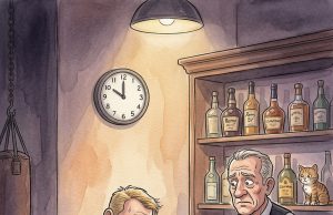 A depressed man walks into a bar and sits down.