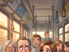 A man was riding the bus home from work,