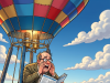 A man in a hot air balloon realized he was lost.