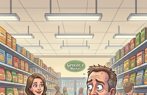A man was shopping at the supermarket one afternoon