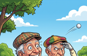 An old man named Arthur was playing golf